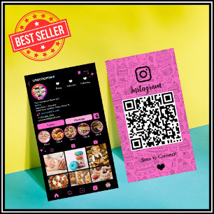 Chef Bakery Instagram Pink Gebäck Catering QR Visitenkarte