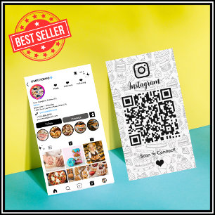Chef Bakery Instagram White Gebäck Catering QR-Cod Visitenkarte