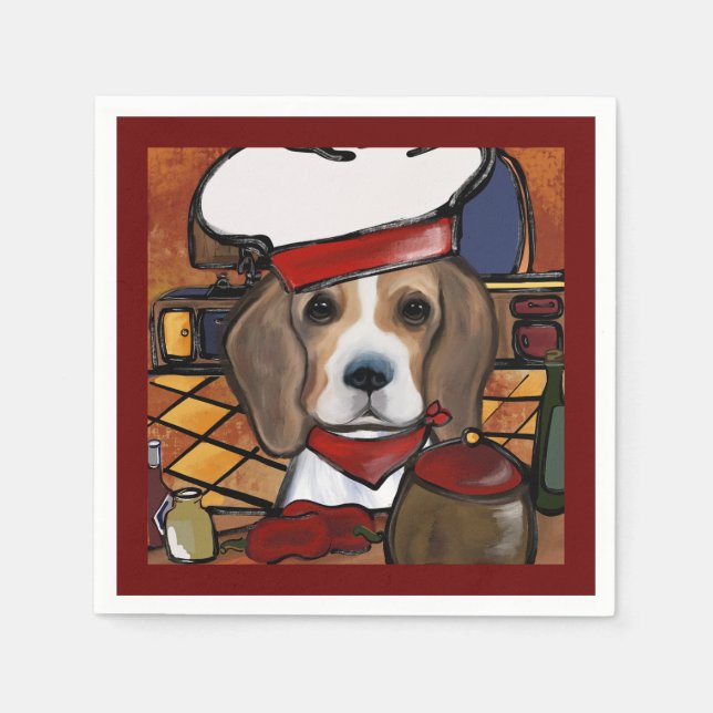 CHEF BEAGLE   SERVIETTE (Vorderseite)
