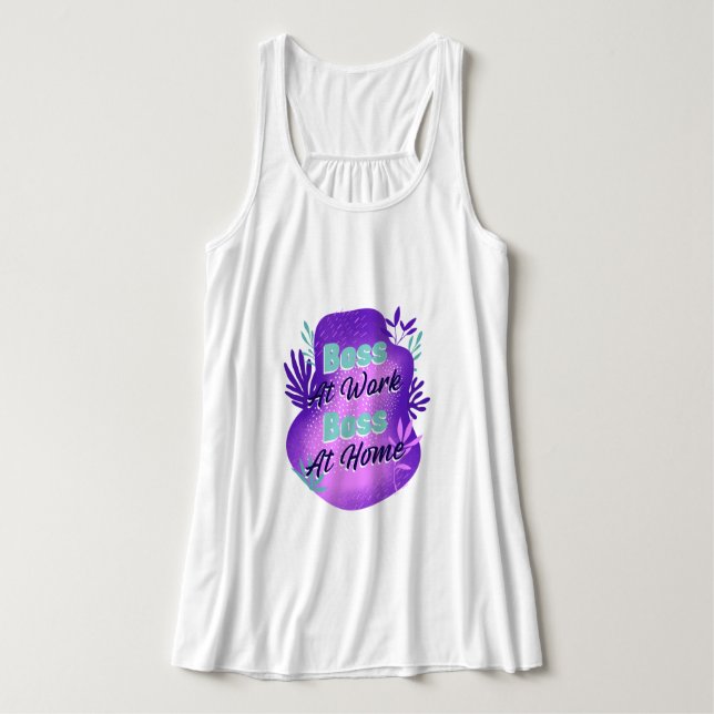 Chef bei der Arbeit Chef zu Hause Arbeitsmutter T- Tank Top (Design Vorderseite)