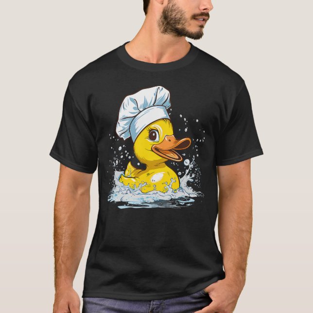 Chef Cook Rubber Duck Food Animal Splash T-Shirt (Vorderseite)