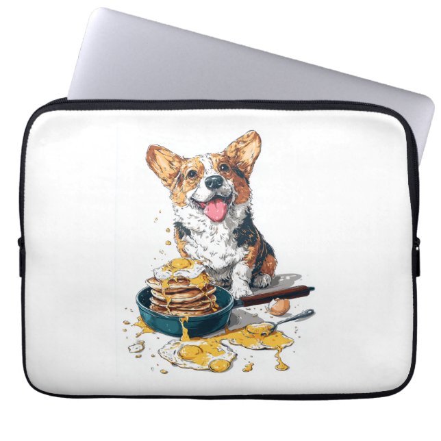 Chef Corgi – Lustiger kochender Hund Laptopschutzhülle (Vorderseite)