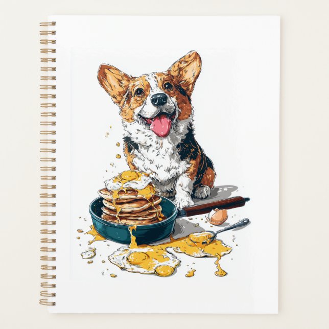 Chef Corgi – Lustiger kochender Hund Planer (Vorderseite)