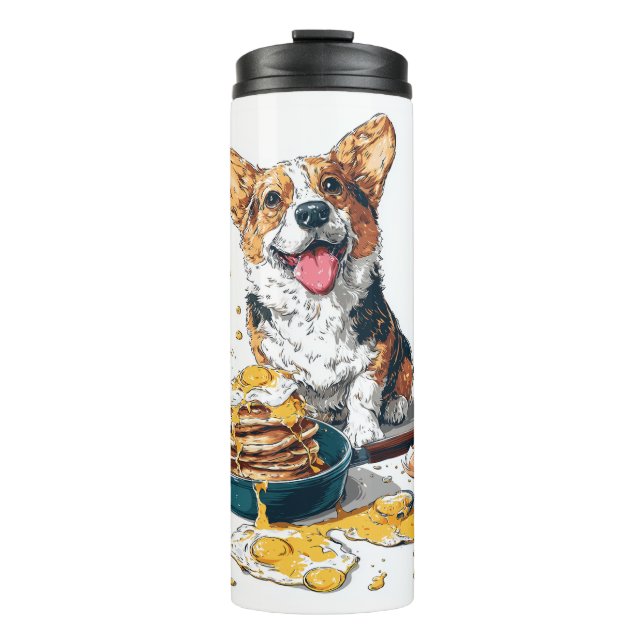 Chef Corgi – Lustiger kochender Hund Thermosbecher (Vorderseite)