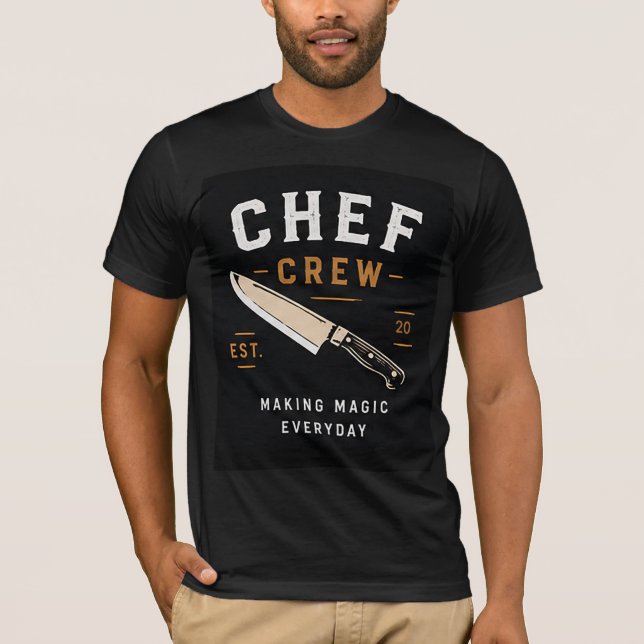 🔪 Chef Crew Restaurant-Küchenpersonal-Logo 🔪 T-Shirt (Vorderseite)