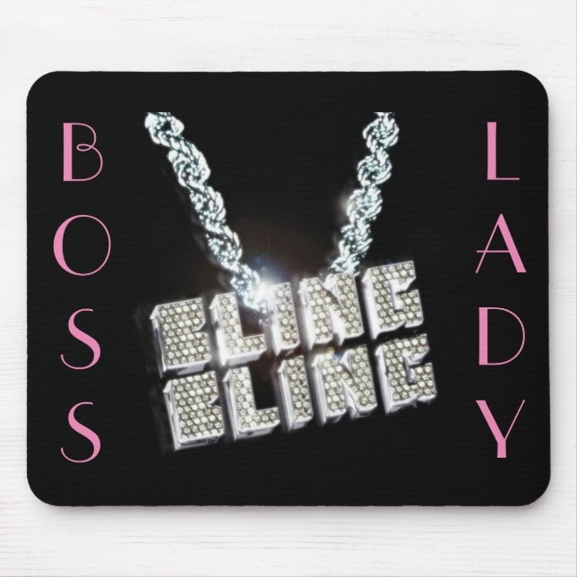 Chef-Dame Bling Bling Mousepad (Vorne)
