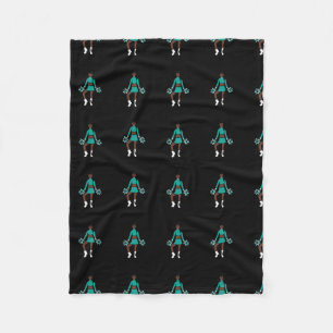 Chef/Dancer Fleece Blanket Aqua Spark