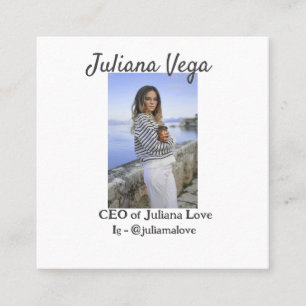 Chef der Geschäftsführerin, Chefin Instagram Handl Quadratische Visitenkarte