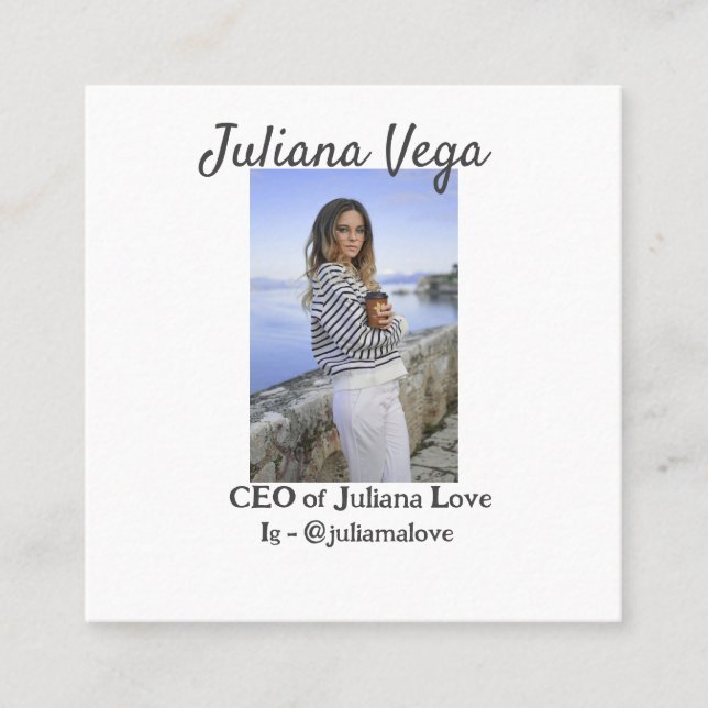 Chef der Geschäftsführerin, Chefin Instagram Handl Quadratische Visitenkarte (Vorderseite)