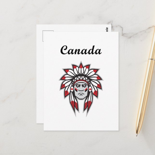 Chef des bunten Amerikanischen Ureinwohners von Ka Postkarte (Vorderseite/Rückseite Beispiel)