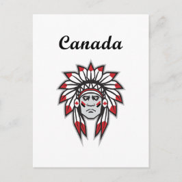Chef des bunten Amerikanischen Ureinwohners von Ka Postkarte