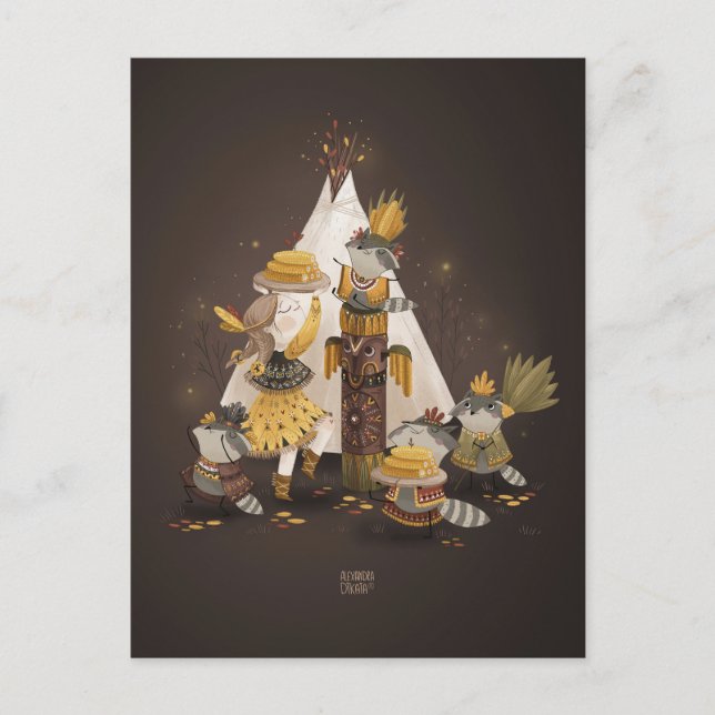 Chef des Gelbmais von Alexandra Dikaia Postkarte (Vorderseite)