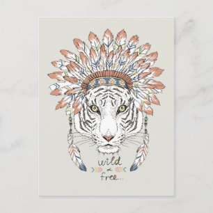 Chef des Tiger Native Amerikanischen Ureinwohners Postkarte