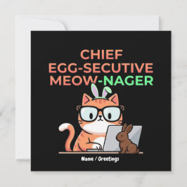 Chef Egg-secutive Meow-Nager Lustiger Oster-Katze  Einladung