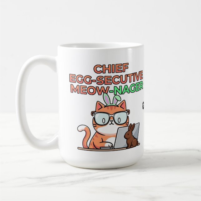 Chef Ei-kutiv Miezekatze Osterkatze Lustig Kaffeetasse (Links)