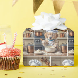 Chef Golden Retriever Welpe Backen Geschenkpapier