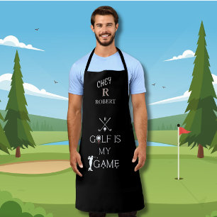 *Chef & Golfer Black & White Benutzerdefiniertes M Schürze