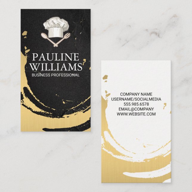 Chef Hat | Küchengeräte | Kulinarisch Visitenkarte (Vorne/Hinten)