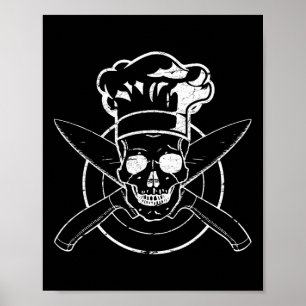 Chef-Hemd Totenkopf Kochmütze Kochen Bbq Grillen T Poster