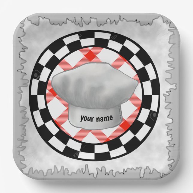 Chef Hut Papierplatten Pappteller (Vorderseite)
