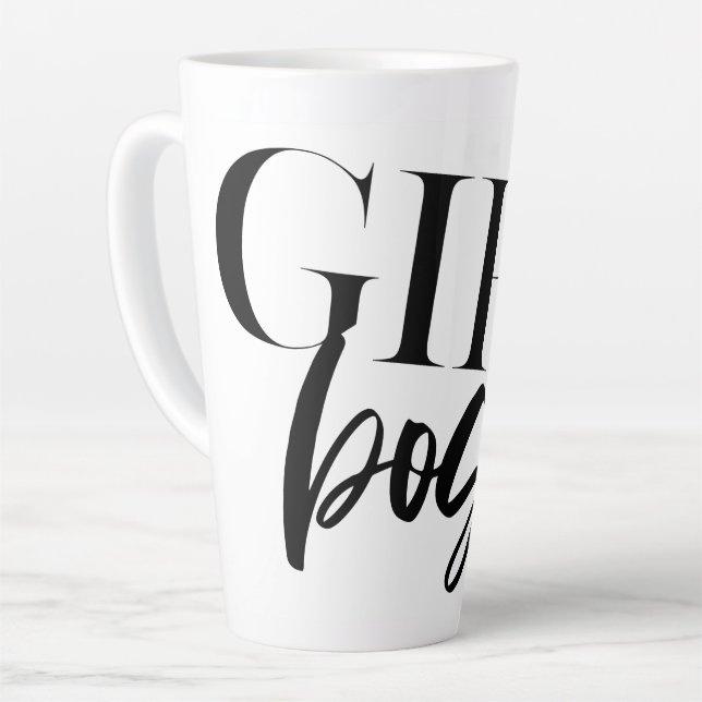 Chef im Ring | Moderner schwarzer Text | Milchtasse (Linke Ecke)