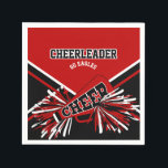 Chef in Rot, Weiß und Schwarz Serviette<br><div class="desc">Cheerleader Paper Napkins bereit für Sie zu personalisieren. Vorgestellt in Schulfarben Weiß, Rot und Schwarz mit DIY Text. Ideal für jedes fröhliche Party oder Event. Viele Farben sind verfügbar. ⭐ Dieses Produkt ist zu 100% anpassbar. Grafiken und / oder Text können hinzugefügt, gelöscht, verschoben, verändert, verändert, gedreht, etc.. 99% meiner...</div>