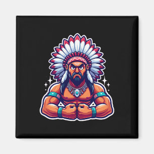 Chef-Indianer-Flechtmuskeln Fan Lover Bodybuildin Magnet