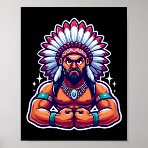 Chef-Indianer-Flechtmuskeln Fan Lover Bodybuildin Poster