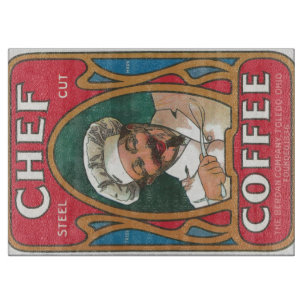Chef Kaffee Vintage Art Nouveau Küche Schneidebrett