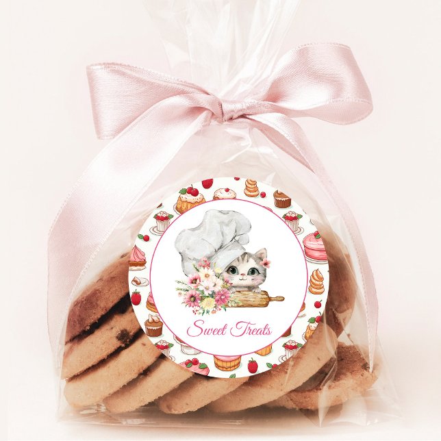 Chef Kitten Bäckerei Runder Aufkleber (Von Creator hochgeladen)