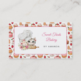Chef Kitten Bakery Pink Visitenkarte