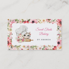 Chef Kitten Bakery Pink Visitenkarte