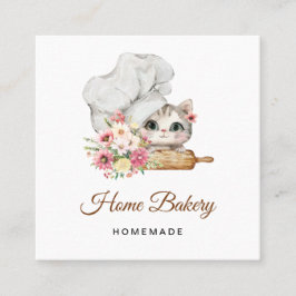 Chef Kitten Bakery Quadratische Visitenkarte