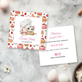 Chef Kitten Bakery Thank you Quadratische Visitenkarte