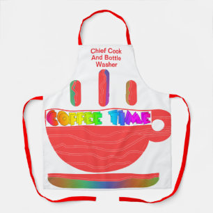 Chef-Koch Flaschenwäscher Kaffezeit Schürze