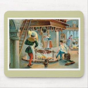 Chef kocht Vintage-Lebensmittel-Werbekunst Mousepad