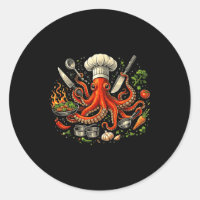Chef Krake Krake lustig kochen Sous-Chef Koch