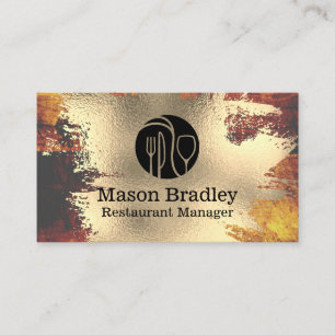 Chef-Logo   Goldfolie   Besteck-Logo Visitenkarte
