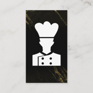 Chef Logo   Schwarzer Marmor Visitenkarte
