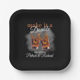 Chef macht es zu einem Whiskey Glass mit doppelter Pappteller