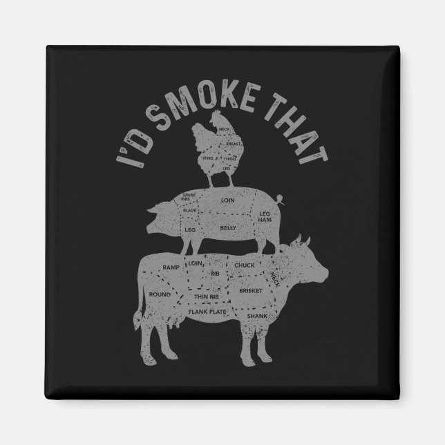 Chef Metzger Bbq Ich Würde Dieses Schweinefleisch  Magnet (Vorne)
