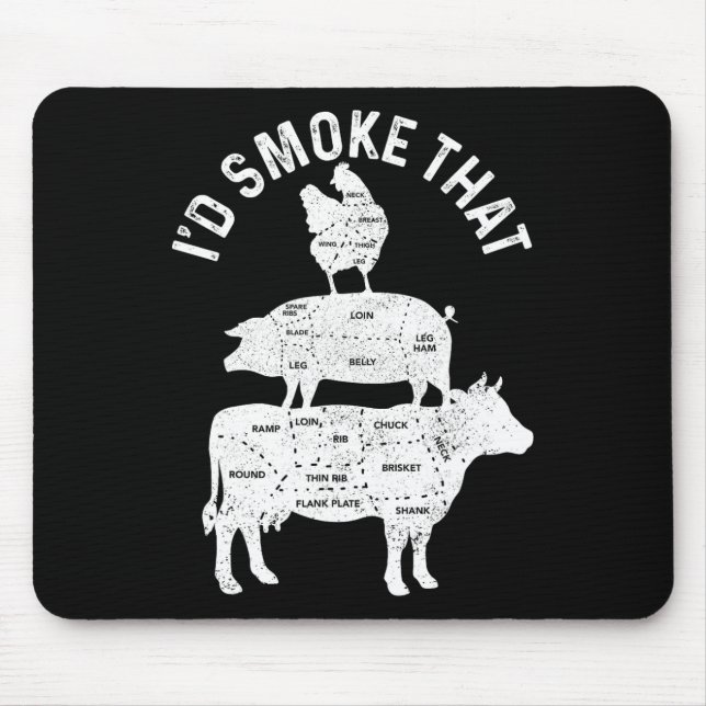 Chef Metzger Bbq Ich Würde Dieses Schweinefleisch  Mousepad (Vorne)