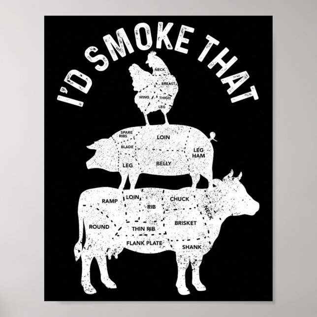 Chef Metzger Bbq Ich Würde Dieses Schweinefleisch  Poster (Vorne)