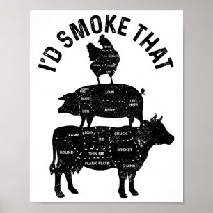 Chef Metzger Bbq Ich Würde Dieses Schweinefleisch Poster