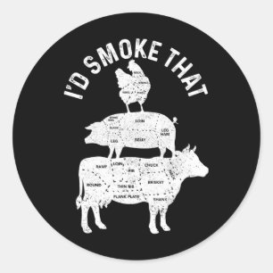 Chef Metzger Bbq Ich Würde Dieses Schweinefleisch Runder Aufkleber