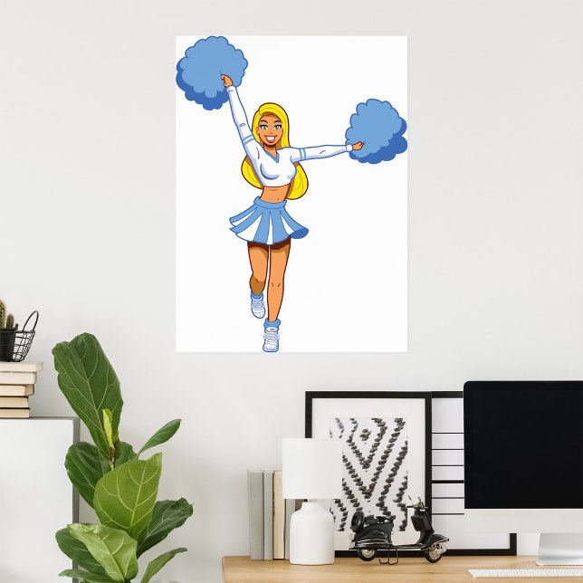 Chef mit Blue Pom Poms Poster (Von Creator hochgeladen)