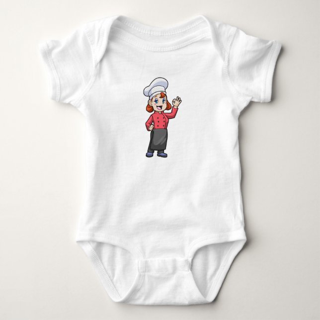 Chef mit Kochschürze Baby Strampler (Vorderseite)