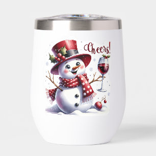 Chef niedlicher Schneemann Wein trinken personalis