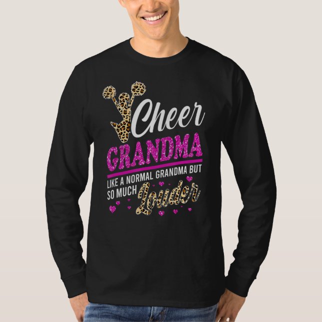 Chef Oma Größte Fan Leopard Print und Pom Po T-Shirt (Vorderseite)
