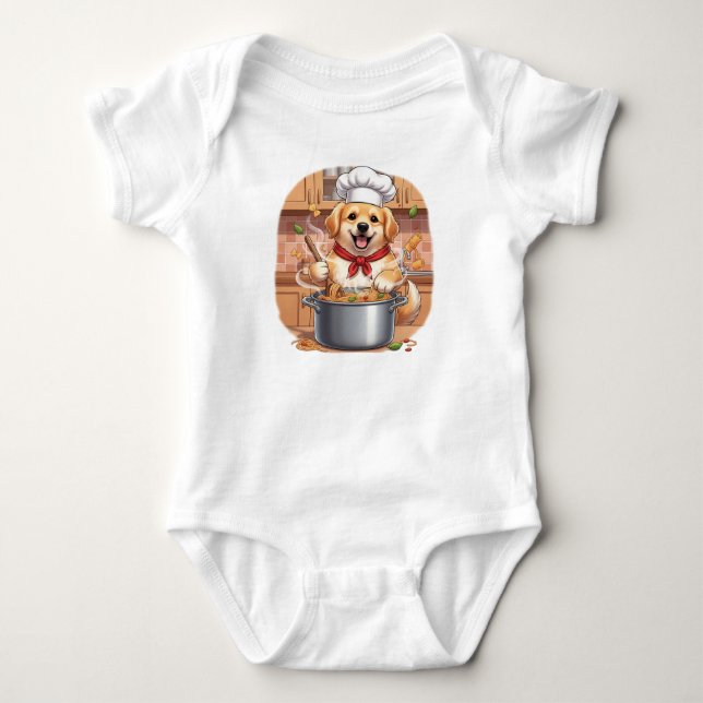 Chef Pawsta Baby Strampler (Vorderseite)